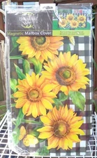 Briarwood Lane CHECKERED SUNFLOWERS Magnetic Mailbox Cover SEALED