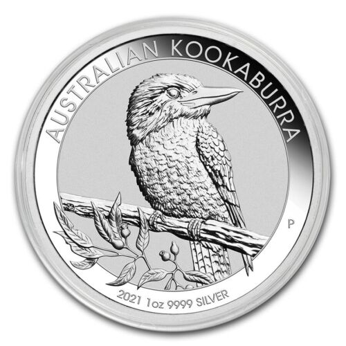 Neu 2021 Kookaburra 1oz Silber 9999 Münze in randloser Kapsel - Bild 1 von 2