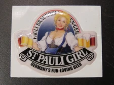 BEER Collectible Puffy STICKER ~ St Pauli Girl Brewery Bier ~ Bremen, Germany