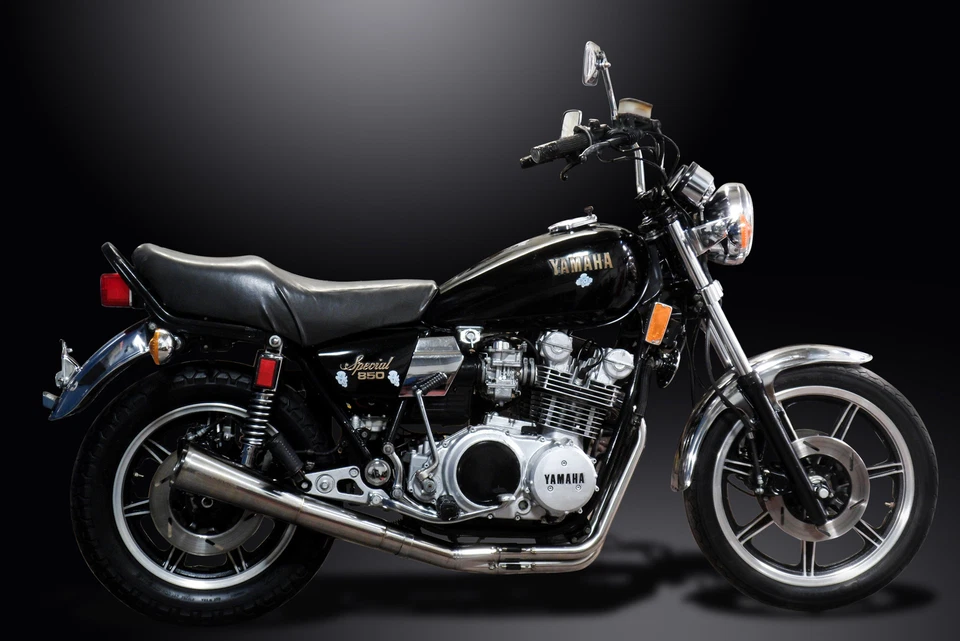 Yamaha XS750 XS850 Special 1978-81 Full Exhaust 3-1 Stainless Megaphone Muffler - Image 4 of 4