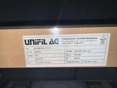 New #2 Belimed Air Filters Nr. 77317 Dim. 355 x 195 x 78mm ( 2 Filters Total)
