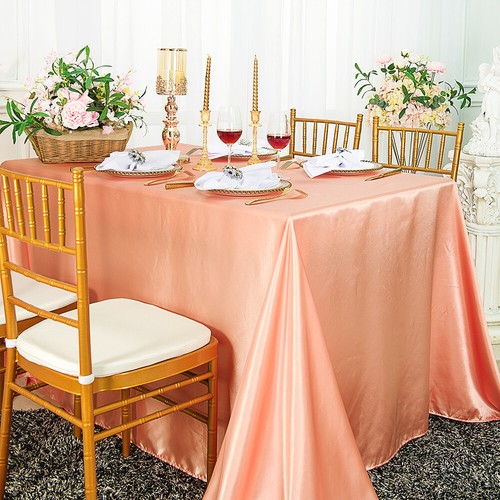 Wedding Linens Inc. 54" x 108" Premium Rectangular Satin Tablecloths - Picture 30 of 59