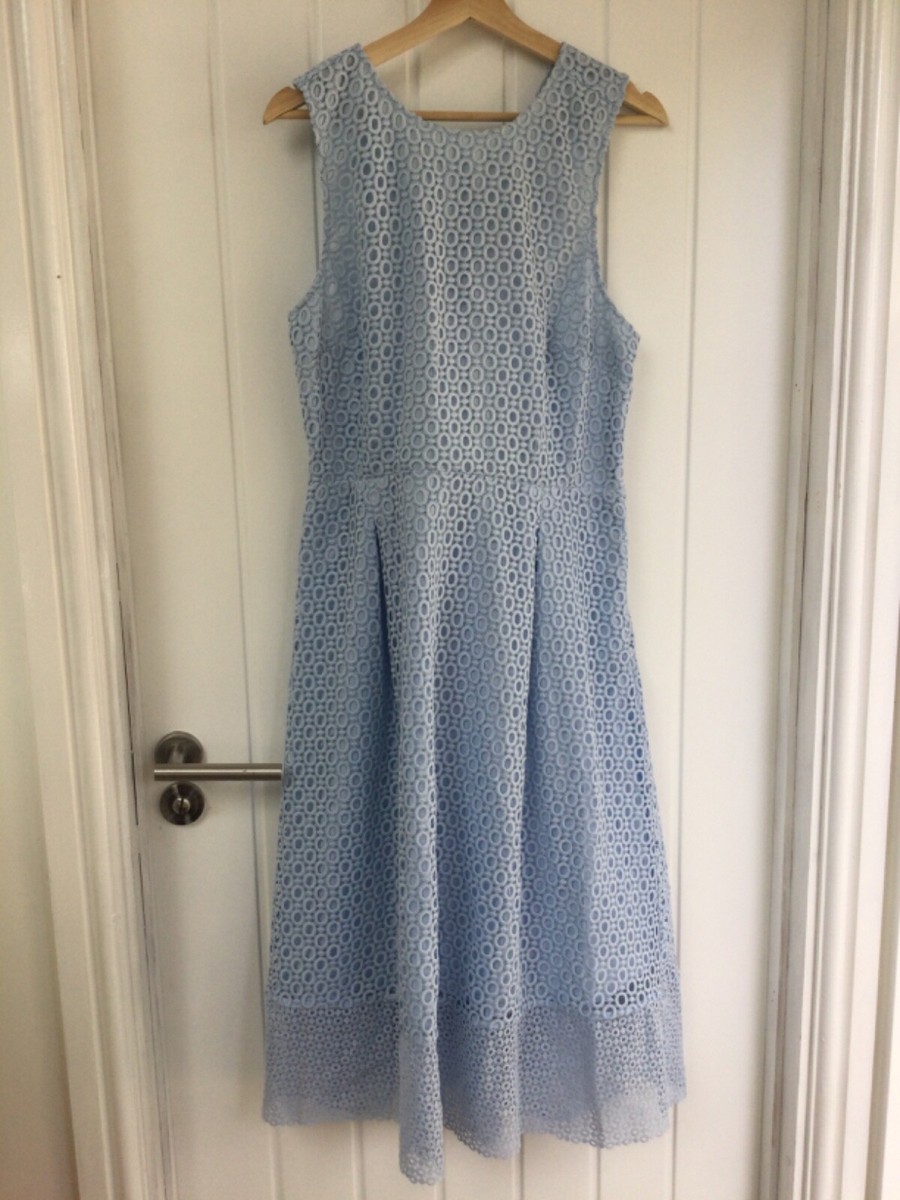 warehouse blue lace dress Blue Warehouse Petite Long Sleeve Lace Cut Out Midi Dress