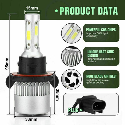 For 2004-2014 Ford F-150 6000K LED Headlight Hi/Lo + Fog Light 4 Bulbs Combo Kit - Picture 4 of 12