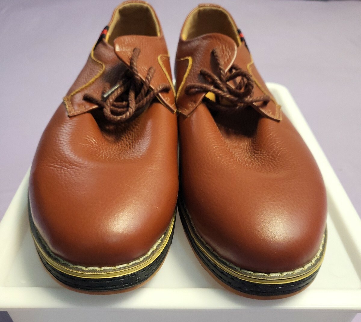Men\'s Casual MOHEM Darren Premium Leather Lace-Up Shoes in Tan Brown With Box. Darren Rockies Brown - Lace-up derbies in brown suede  main image 3