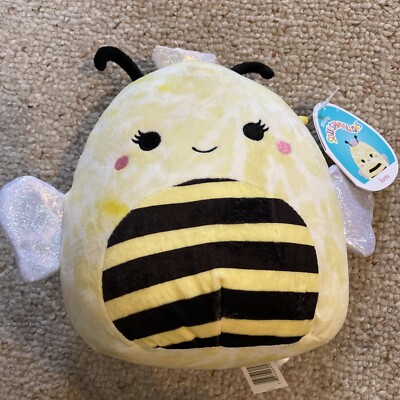 Squishmallows Sunny the Tie Dyed Yellow Queen Bee 7'' Soft Plush NWTS