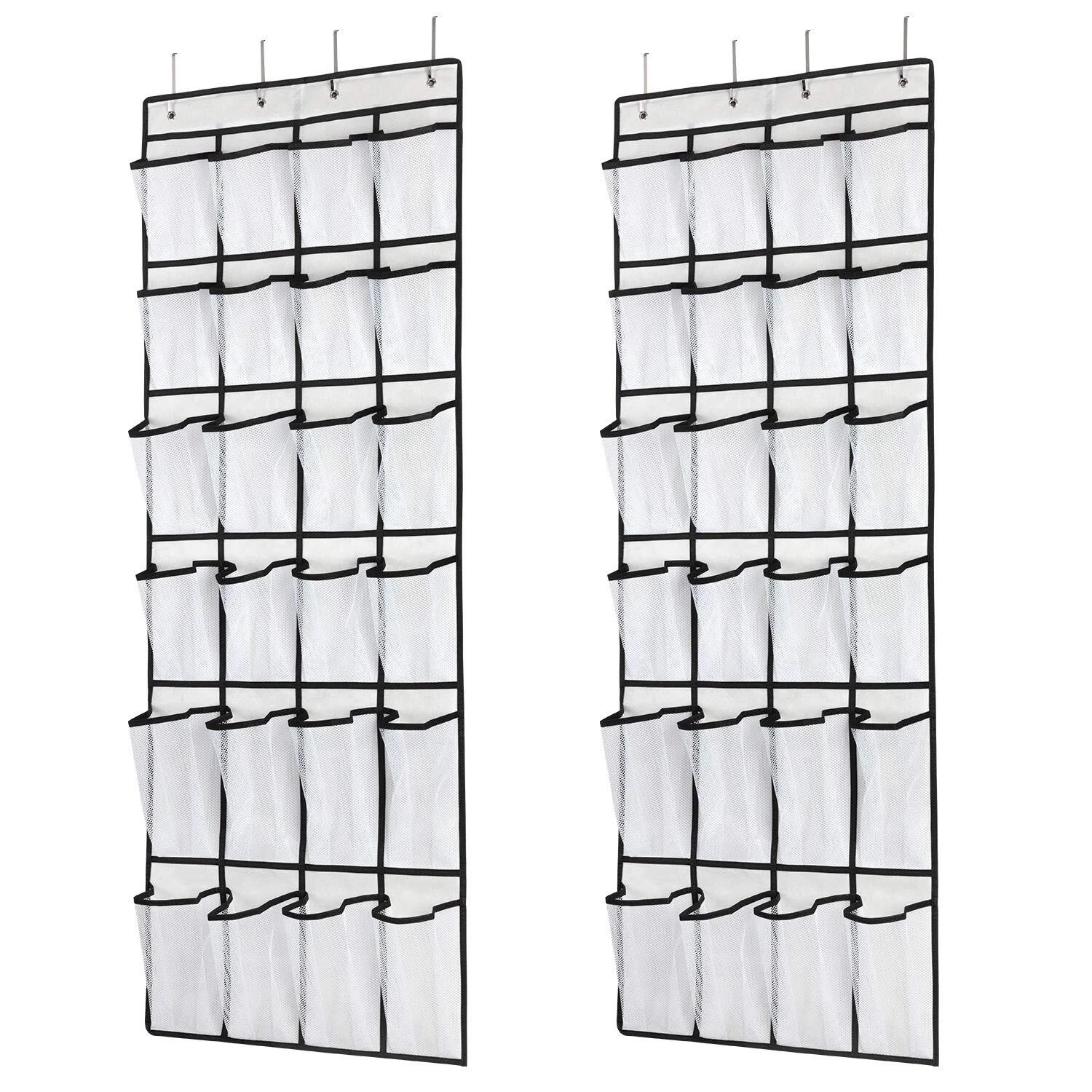 Hanging Shoe Organizer Over The Door Shoe Organizer with 24 Mesh Large Pocket...