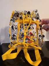 Clear Backpack Transparent Disney Yellow Bag Satchel Rare 