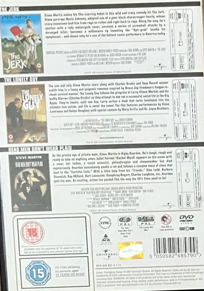 STEVE MARTIN DVD Boxset - The Jerk / The Lonely Guy / Dead Men Don’t Wear Plaid - Image 2 of 3
