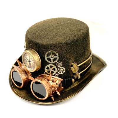 Steampunk Hut Brille Halloween Kostüm Gothic Punk Uhren