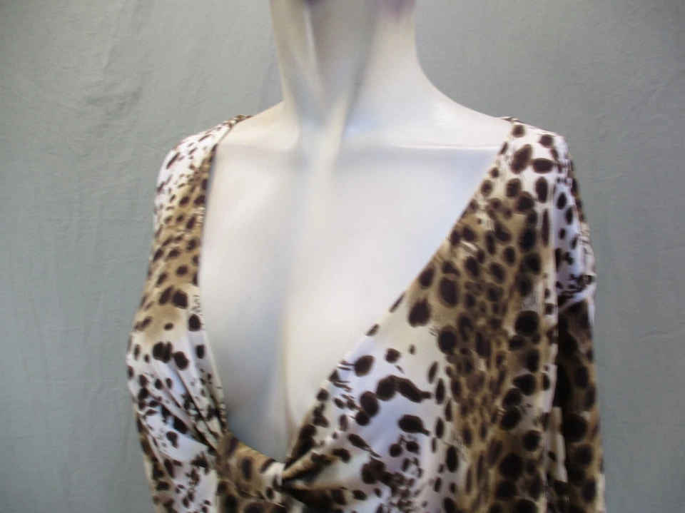 Top GEORGE Talla 26W/28W Mujer Animal Elastizado Fluido Manga Larga 539 Foto 4 de 4