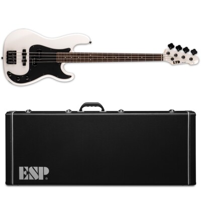 ESP LTD Surveyor '87 Pearl White Electric Bass Guitar + ESP Hard Case 1987 87