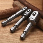 3 Sizes Hex Shank Socket Adapter Set For Impact Power Drill Driver Bits Useful