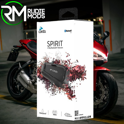 Cardo Spirit Motorcycle Intercom Communication System Single Pack powered by JBL