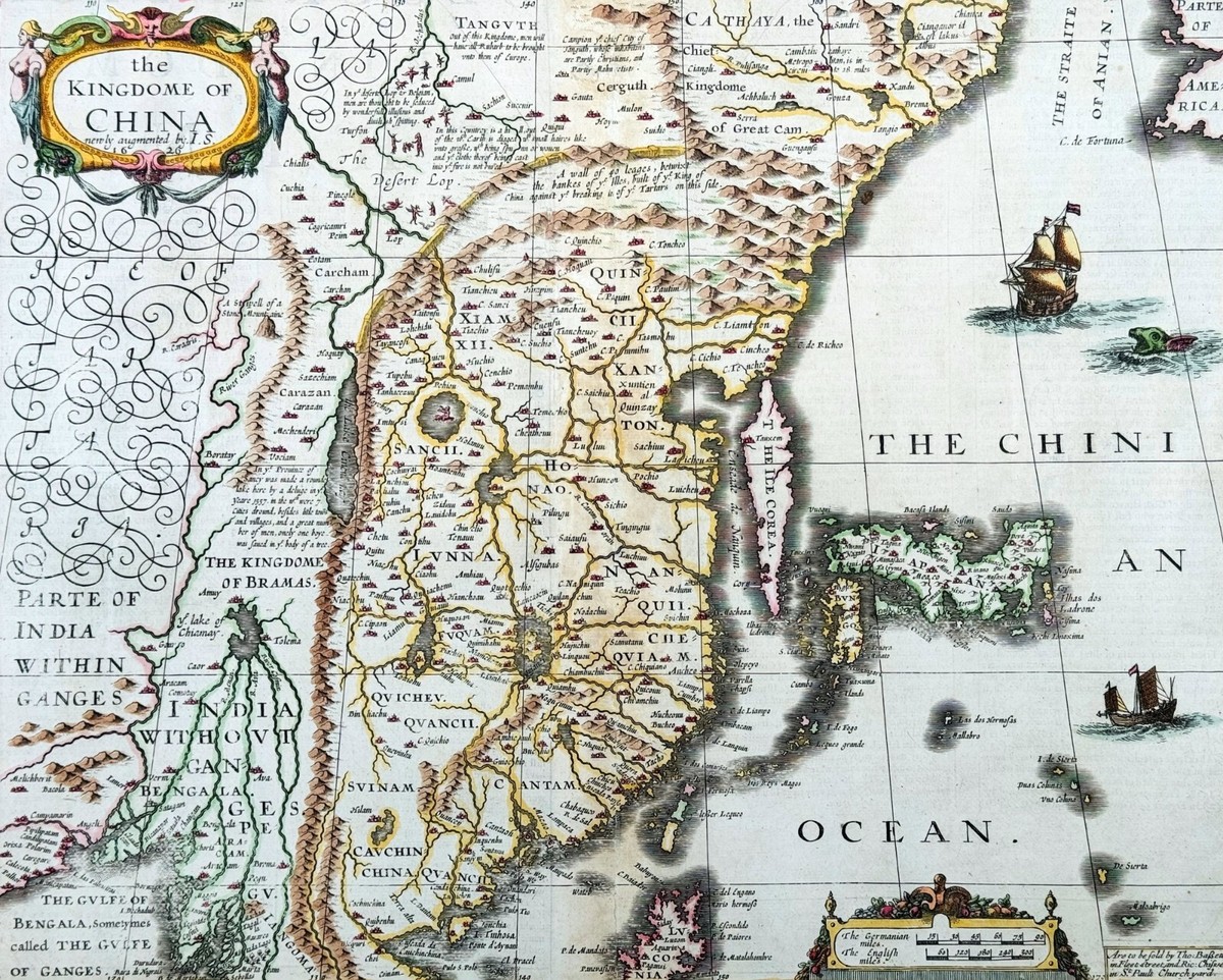 1626 (1676) John Speed Antique Map of China - Island of Korea