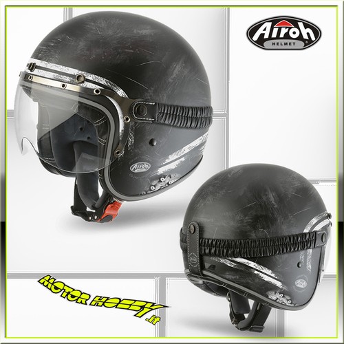 CASCO MOTO JET STRADA IN FIBRA AIROH GARAGE RAW MATT TAGLIA XXL | eBay
