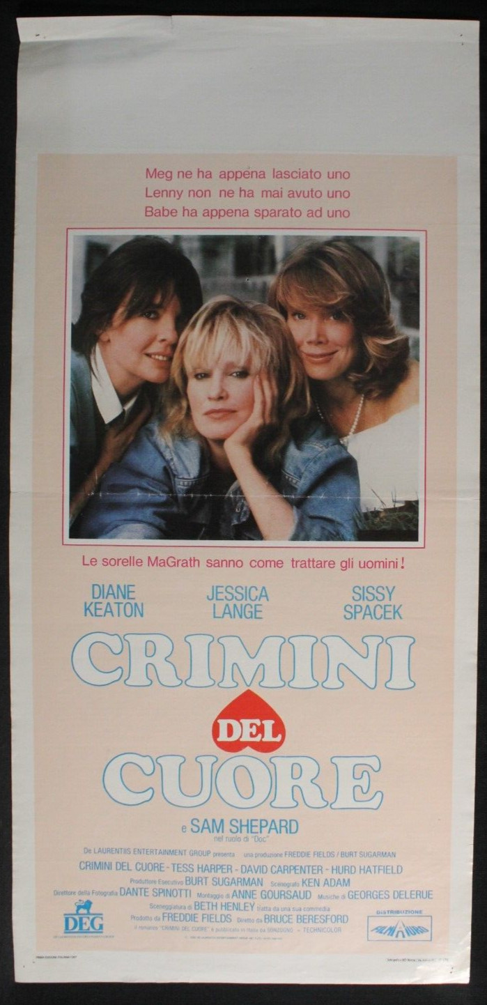 Locandina originale film Crimini del cuore (1987) - Regia di Bruce Beresford