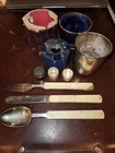 Civil War Folding Fork Spoon Knife Cup Salt w/ Case Joseph Rodgers & Sons