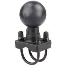 RAM Dual U-Bolt Base with 2.25" Ball - Fits 1.25" - 1.5" Diameter Rails / Posts