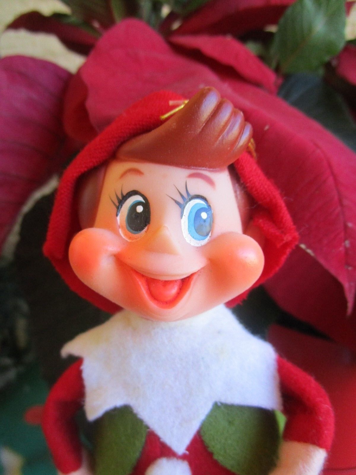 Vintage Rare Elf/Pixie Fat Cheeks & Huge Red Hat & Shoes Christmas Ornament  | Ebay