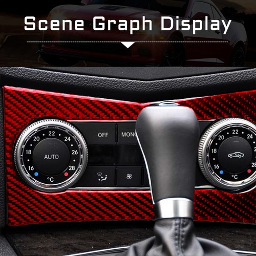 Red Carbon Fiber Console Air Vent Outlet Cover For Mercedes-Benz C Class W204 - Picture 11 of 16