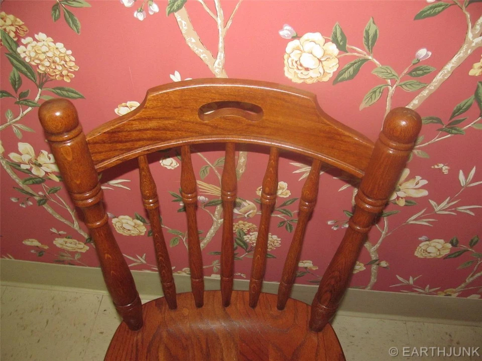 Tell City Tanbark Oak Spindle Back Dining Room Side Chair Made in America - Image 2 of 4