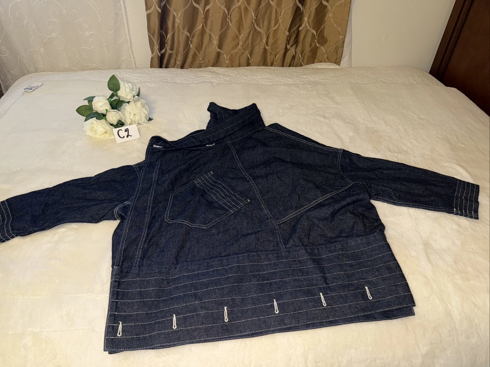 NWT Levi's Upside-Downable Trucker in Rinse Convertible Denim Jean Jacket Large