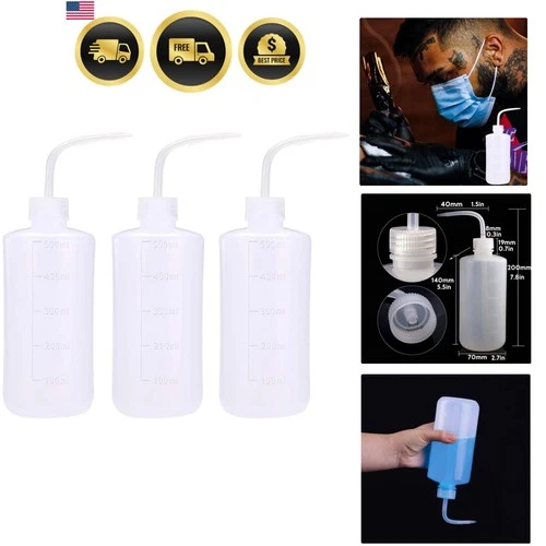 3 PCS Tattoo Bottle Squeeze Wash Bottle Convenient Green Soap Supply Wash Tat... - product listing photo