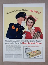 1940s BEECH NUT GUM Candy USMC Quantico Secret Marines Vintage Poster Print Ad