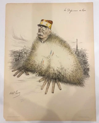 Abel PANN - "Le défenseur de Paris" - vers 1915, lithographie - Photo 1/4