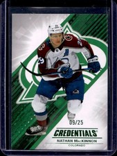 2024-25 Upper Deck Credentials Nathan MacKinnon Green #/25 Avalanche