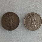 US Walking Liberty Half Dollar Coin Lot (2) 1941 & 1943 Circulated
