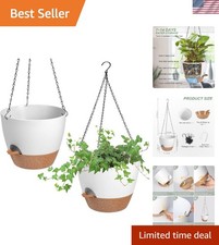 Hanging Planters for Indoor Outdoor Plants, 2 Pack Self Watering Hanging Pot ...