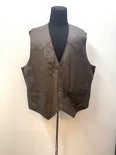 Weste Lederweste Vintage 5XL Braun Neu Echtes Leder Western