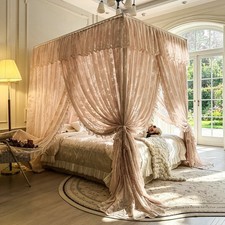 Mosquito Net 2026 Summer Bed Netting Paint Tubes Lace Embroidery Bed Curtain