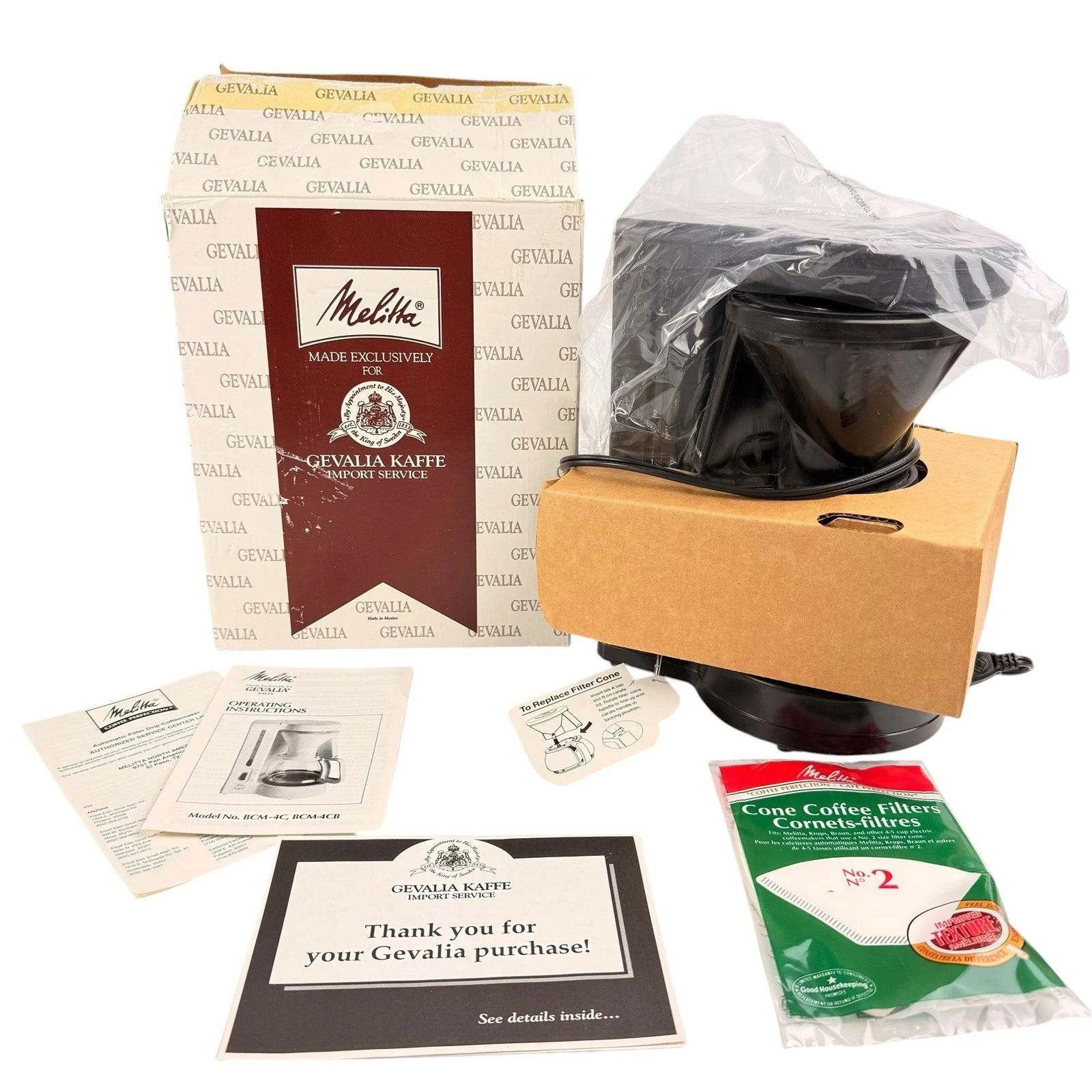 Melitta Gevalia Kaffe 4 Cup Drip Coffee Maker Black Vintage 1992 Box BCM-4C￼
Opens in a new window o
