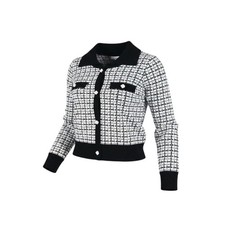 Toddler Girls Black White Tweed Knit Cardigan Sweater Size 3Y