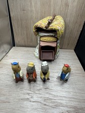 1980 Fisher Price Woodsey Squirrel Family Tree House Figures Vintage Toys
