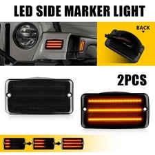For Jeep Wrangler TJ 1997-2006 Smoked Amber LED Side Mirror Marker Signal Lights