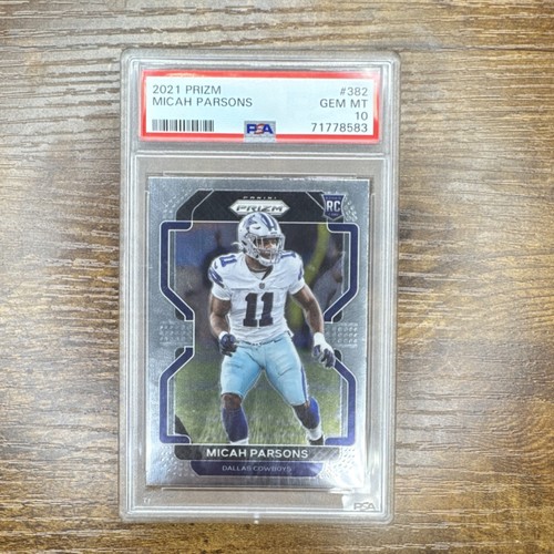 2021 Panini Prizm Micah Parsons [Neon Green Pulsar Prizm] #382 card