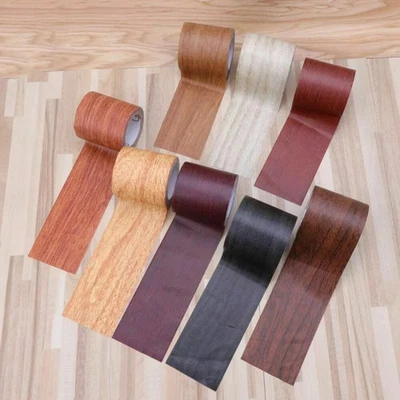 5M/Roll Wood Grain Repair Adhensive Duct Tape Floor Skirting Line Sticker* - Image 1 of 4