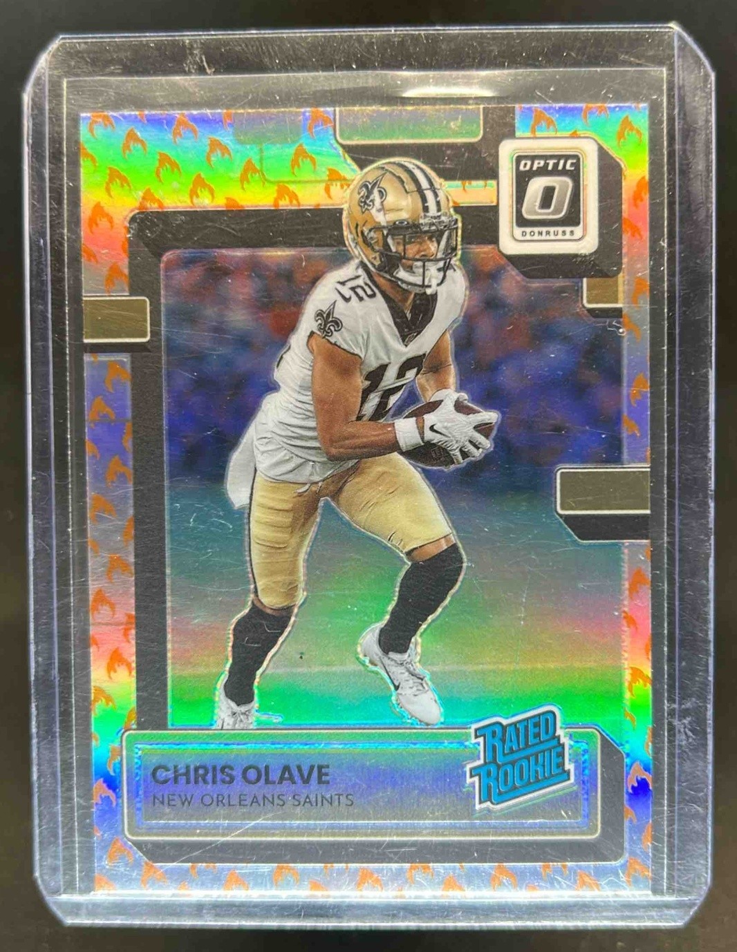 2022 Donruss Optic Chris Olave Fire Rated Rookie #209 Saints