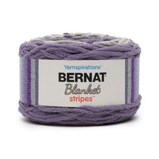 Bernat Blanket Stripes Yarn, 10.5 oz, Gauge 6 Super Bulky Chunky, Eggplant