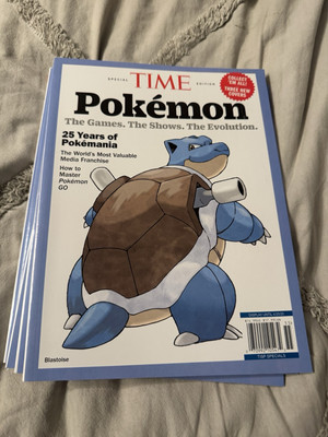 Pokemon Blastoise Time Magazine Special Edition 25 Years In America Unread Band