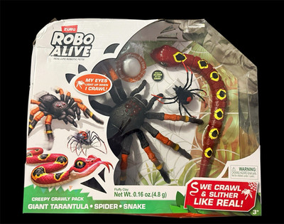 ZURU Robo Alive Creepy Crawly Pack Giant Tarantula Spider & Snake Toy 3+