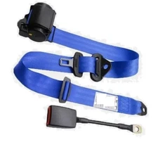 1 Car Seat Belt Blue 3 Point Safety Travel Adjustable Retractable Fit Mitsubishi