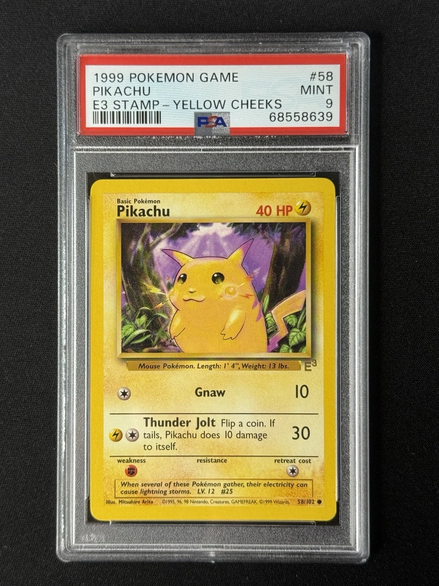 Pokémon TCG Base Set Pikachu Grade 9 Individual Collectible Card