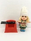 Liddle Kiddles Sizzly Friddle Yum Yum Barbecue Doll Hat shoes grill Mattel