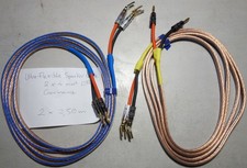 Cables enceintes montés AWG 11 4 mm² OFC Germany 2x 2,50m + bananes + fourches