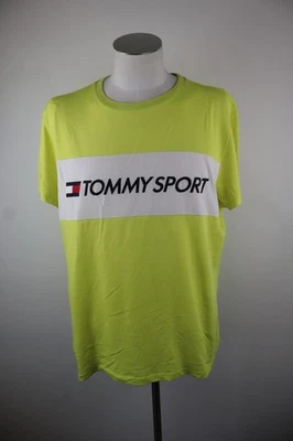 TOMMY HILFIGER T-SHIRT HOMME TAILLE XL VINTAGE COTON MANCHES COURTES BLEU LOGO - Photo 1/4